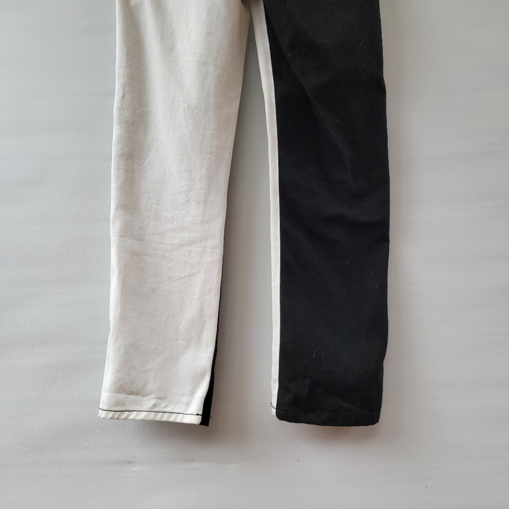 Revice Black White Two Color Jeans Size 27 Straight Leg Zip Fly Neutral Boho - Picture 12 of 14